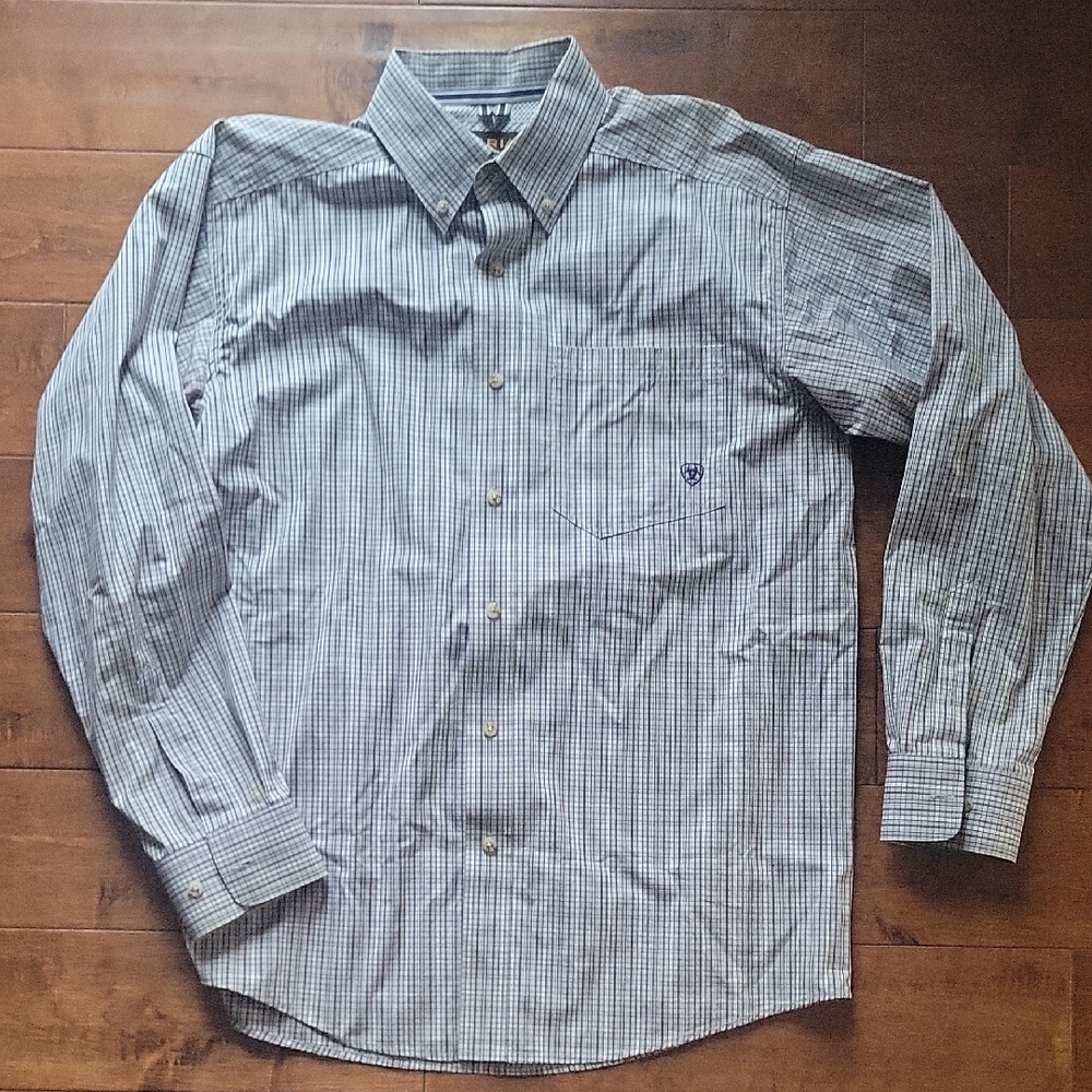 Ariat Men's Plaid Shirt - Black and White